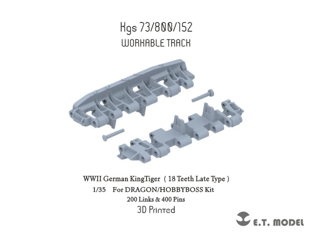 WWII German P35-069 1/35 King Tiger (18 Teeth Late Type) Kgs 73/800/152 Workable Track For Dragon/HOBBYBOSS Kit