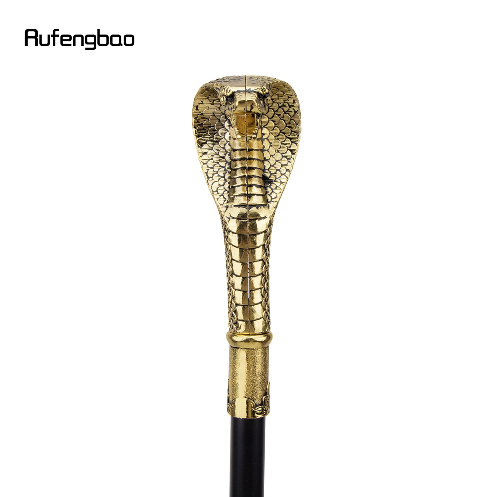 Gold Black Snake Handle Walking Stick com prato escondido, Self Defense Fashion Cane Plate, Cosplay Crosier, 93cm