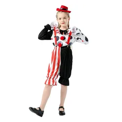 Halloween Purim Child Circus Clown Costume Boy Girls Horrifying Ghost Clown Cosplay Book Week Party Fancy Dress