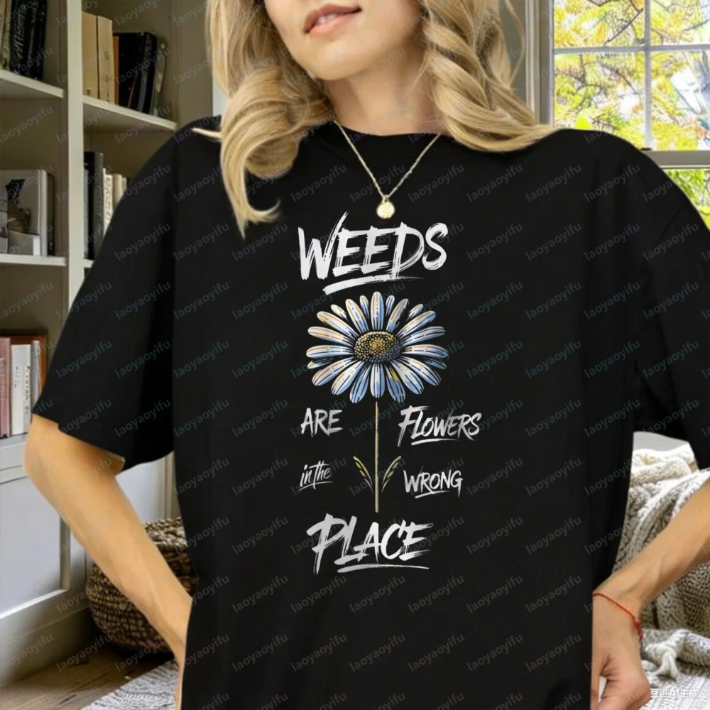 Daisy T-Shirt Floral Shirt Flowers Wild Flower Inspirational T-shirt Women Clothing Graphic T Shirts Shirts for Women Harajuku