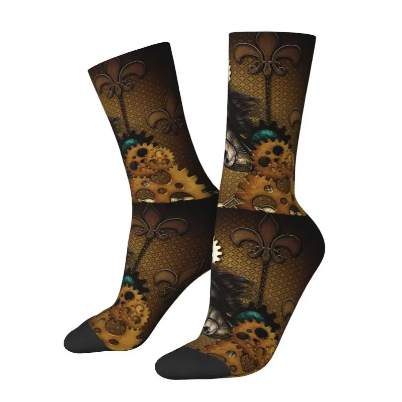 Steampunk Men's Crew Socks Unisex Cute Awesome Steampunk Horse Spring Summer Autumn Winter Dress Socks