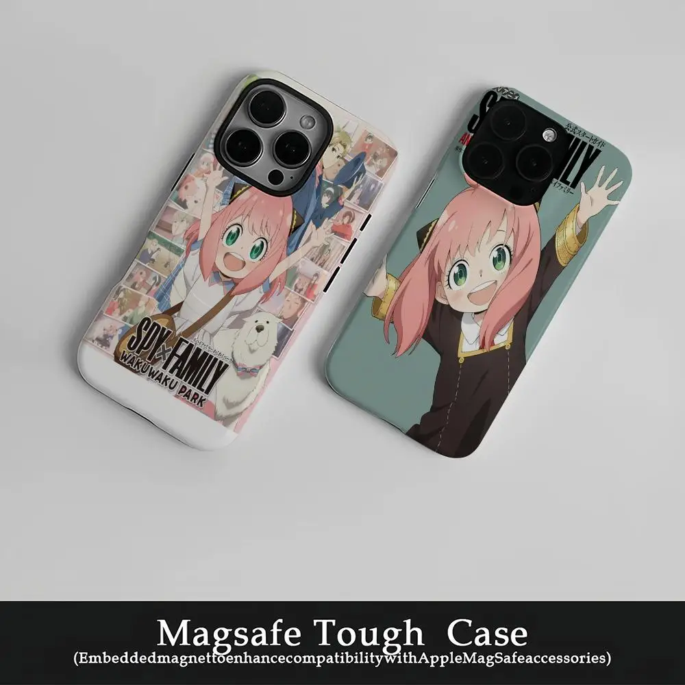 

Spy X Family Phone Case Film Korean INS For IPhone 16 15 14 13 12 11 Pro Max Plus Luxury Magnetic Double-layer Cover