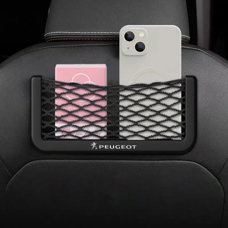 Filet de rangement pour voiture, 1 pièce, organisateur de maille de poche, accessoires pour Peugeot 208 3008 308 2008 207 107 508 607 106 406 407 307 206 301 408