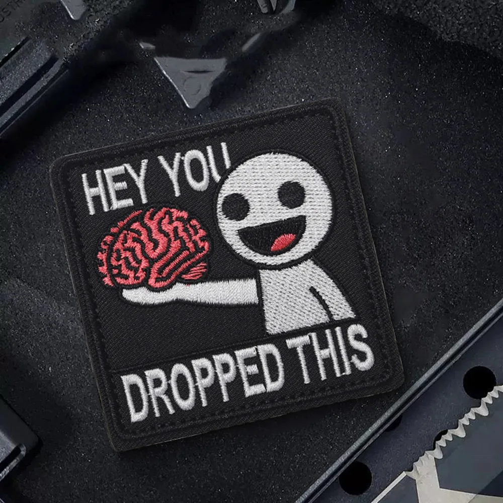 Parche bordado morale táctico hey you dropped this - gancho y bucle - imagen 3