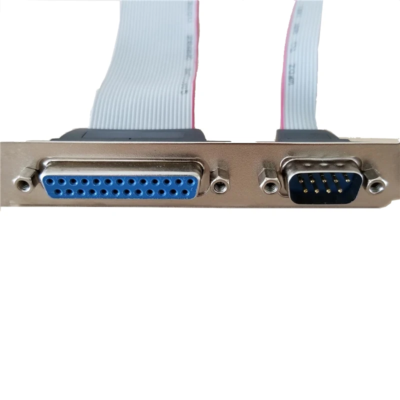 DB25 25Pin Parallel Port Printer LPT + RS-232 RS232 COM DB9 9Pin Serial  Cable Cord Wire Bracket 30cm