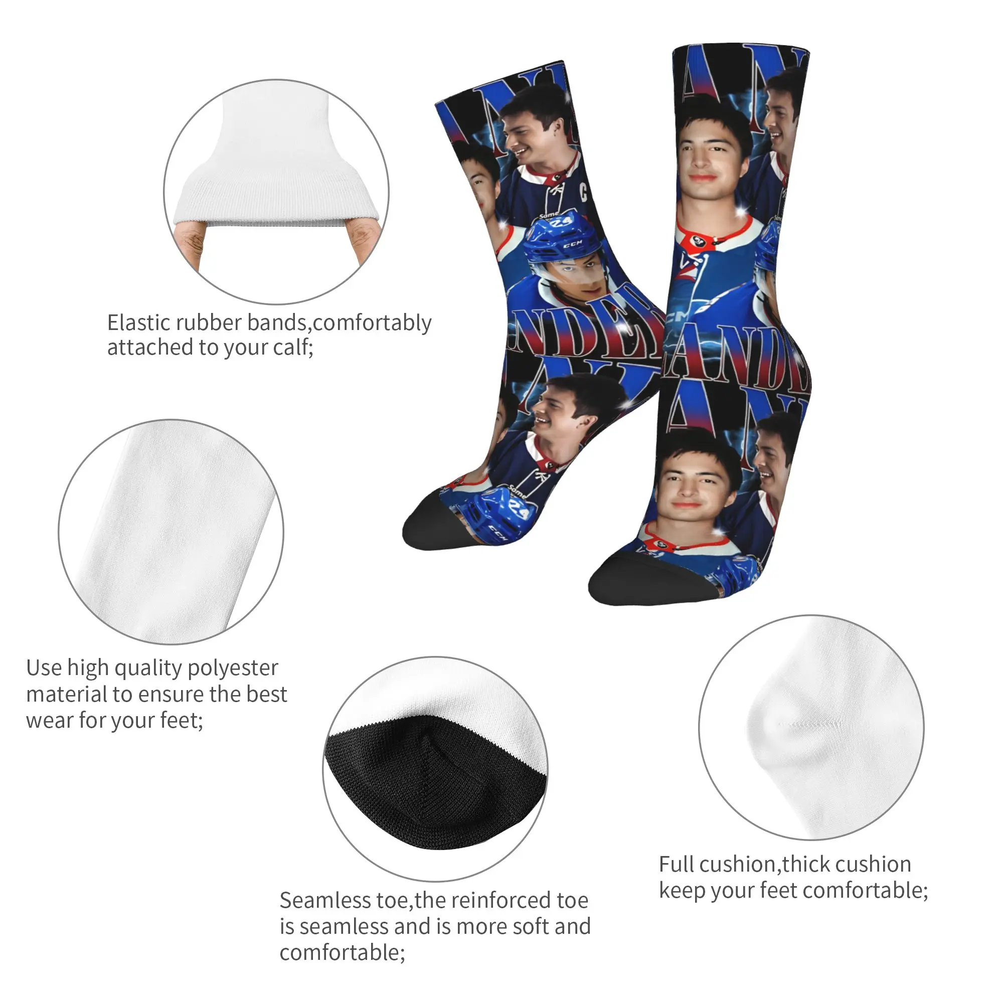 Cool Heated Rivalry Vintage Ilya Rozanov Licks Shane Hollander Face  Basketball Socks Crew Socks for Women Men Sweat Absorbing