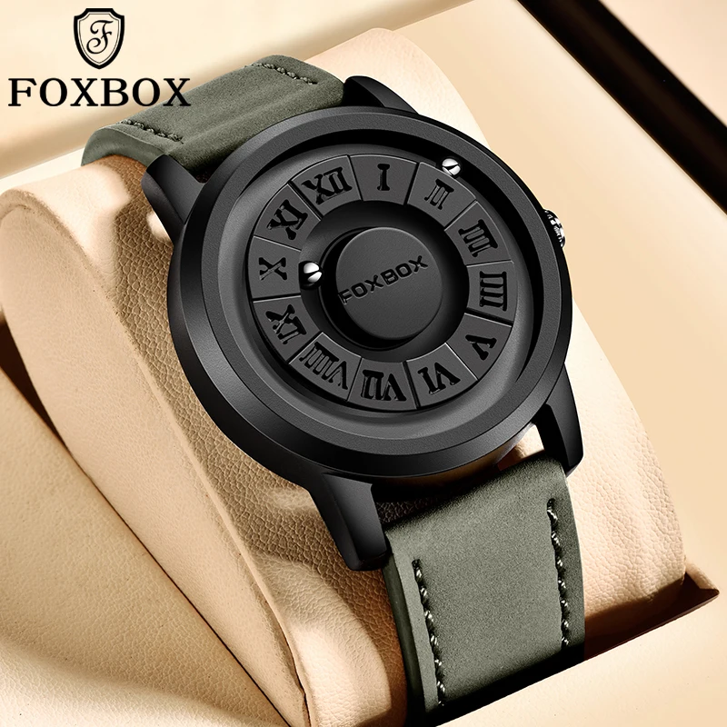 

FOXBOX 2025 новые роскошные мужские часы LIGE креативные кварцевые наручные часы с прокрутными бусинами водонепроницаемые часы магнитной силы мужские Reloj