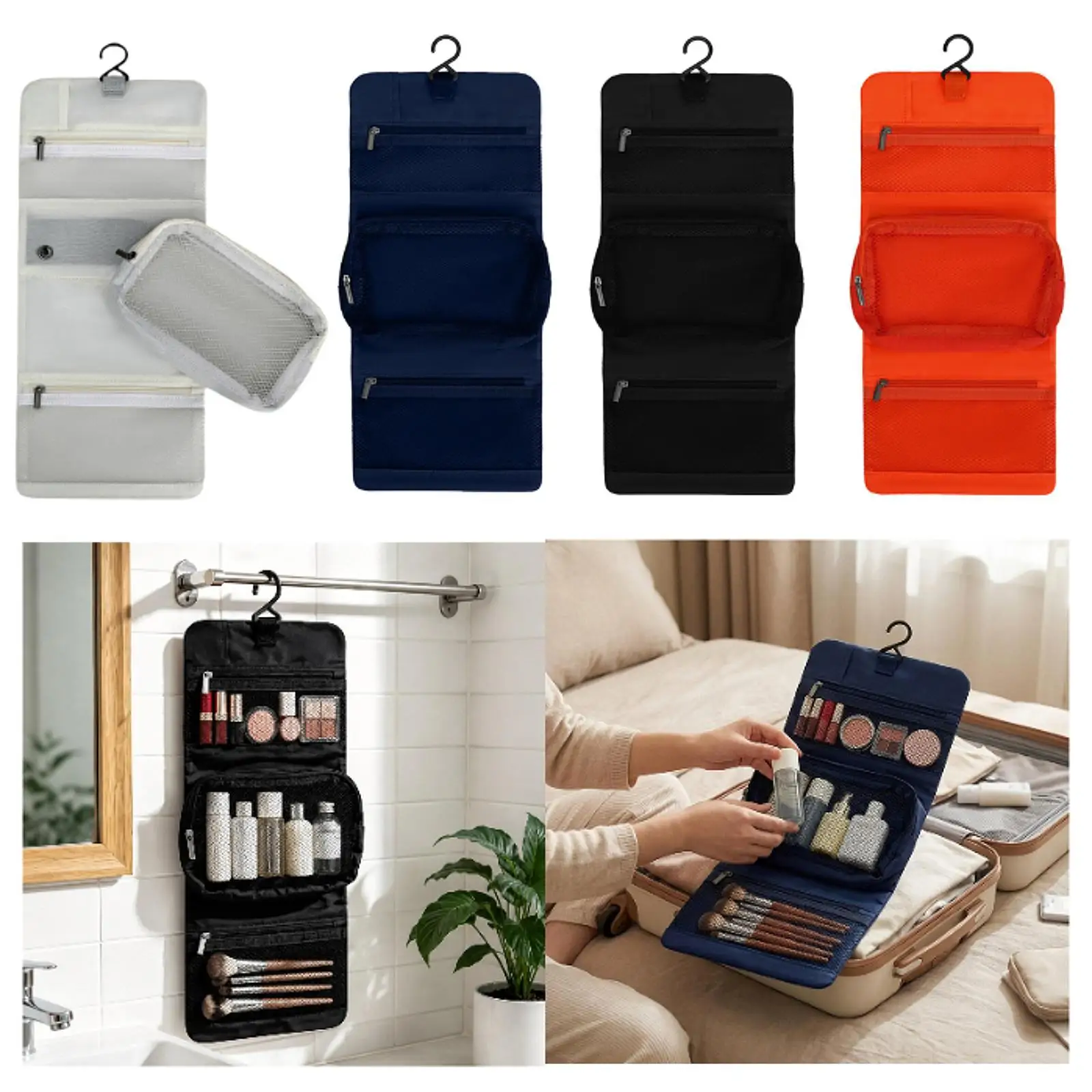 Hanging Toiletry Bag Hanging Hook Sturdy Lightweight Toiletry Organizer Makeup Bags for Camping Outdoor