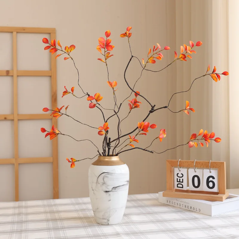 Maple Leaf Branch Artificial Fall Leave Bouquet Fake Plant Flower Arrangement Wedding Decoration Living Room Home Decor