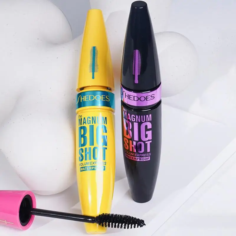 1 PCS Eyelash Mascara Waterproof Mascara Thick Fiber Long Curl Silicone Brush Mascara Makeup Kit Long Lasting Natural Curling