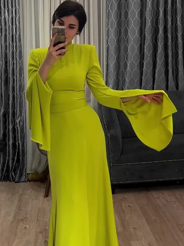 Eid Muslim Party Dress for Women Split Butterfly Sleeve Abaya Morocco Ramadan Slim Fit Vestidos Largo Dubai Arab Long Robe 2024