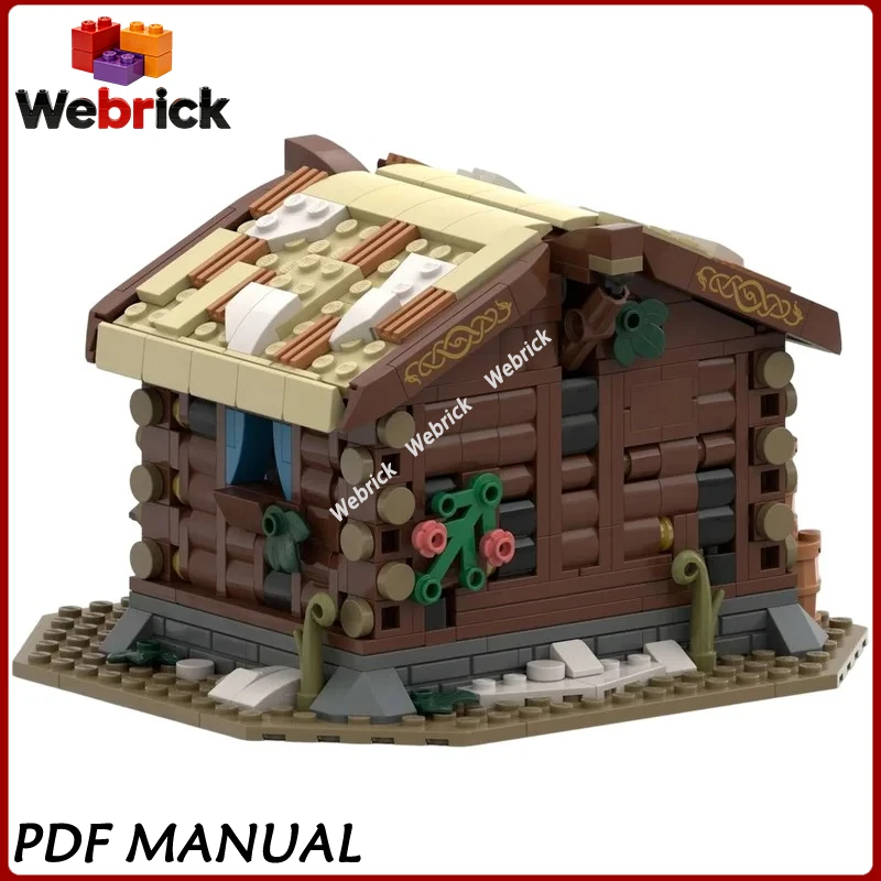 Nordic Medieval Market Scene MOC Building Blocks Viking Trading Post Village Desktop Brick Showcase