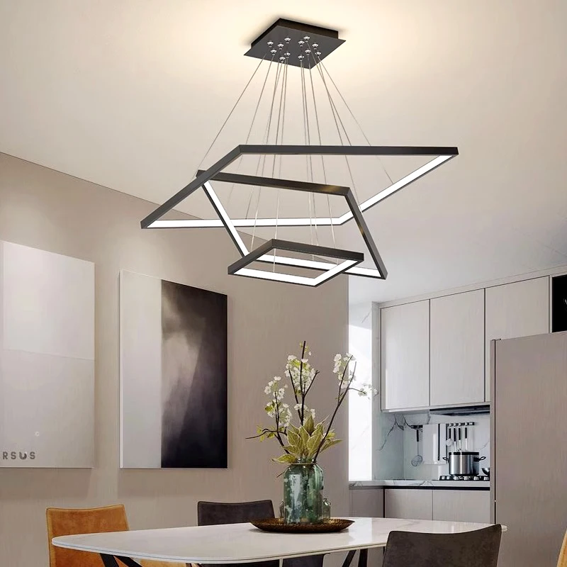 Modern home decor balck led lights pendant light lamps for living room Chandeliers for dining room hanging light indoor lighting