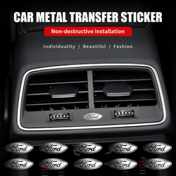 10pcs Nickel Metal Stickers Car Indoor Accessories For Ford Fiesta Mk7 Focus 2 Mk3 F150 Mondeo C-Max Fusion Ranger Escort  Kuga