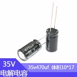 10Pcs 35V470uf 10X17มม.อลูมิเนียม Electrolytic Capacitor 470uf35v 35V 470Uf 35wv 470mf 35vdc 470MFD 35v470mf 470mf35v