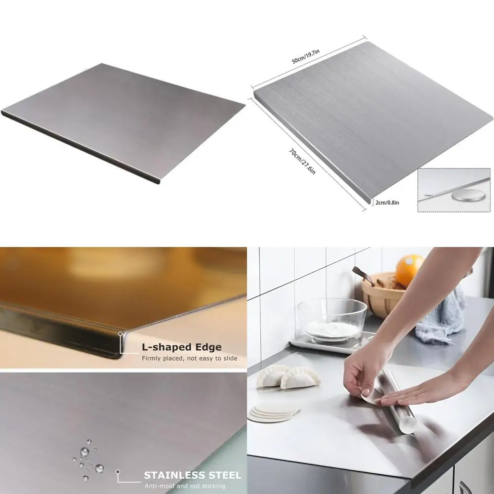 

Large Metal Kitchen Cutting Board for Meat Chopping, Durable Stainless Steel Surface, Ideal for Heavy-Duty Use