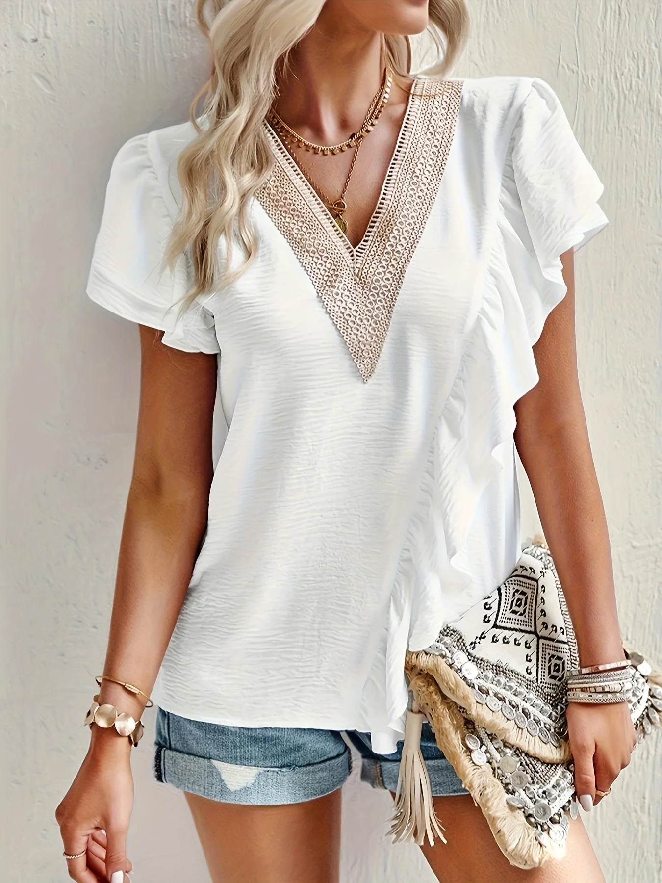 

Белая женская рубашка больших размеров, летняя шикарная элегантная рубашка, повседневная женская модная рубашка Белого цвета