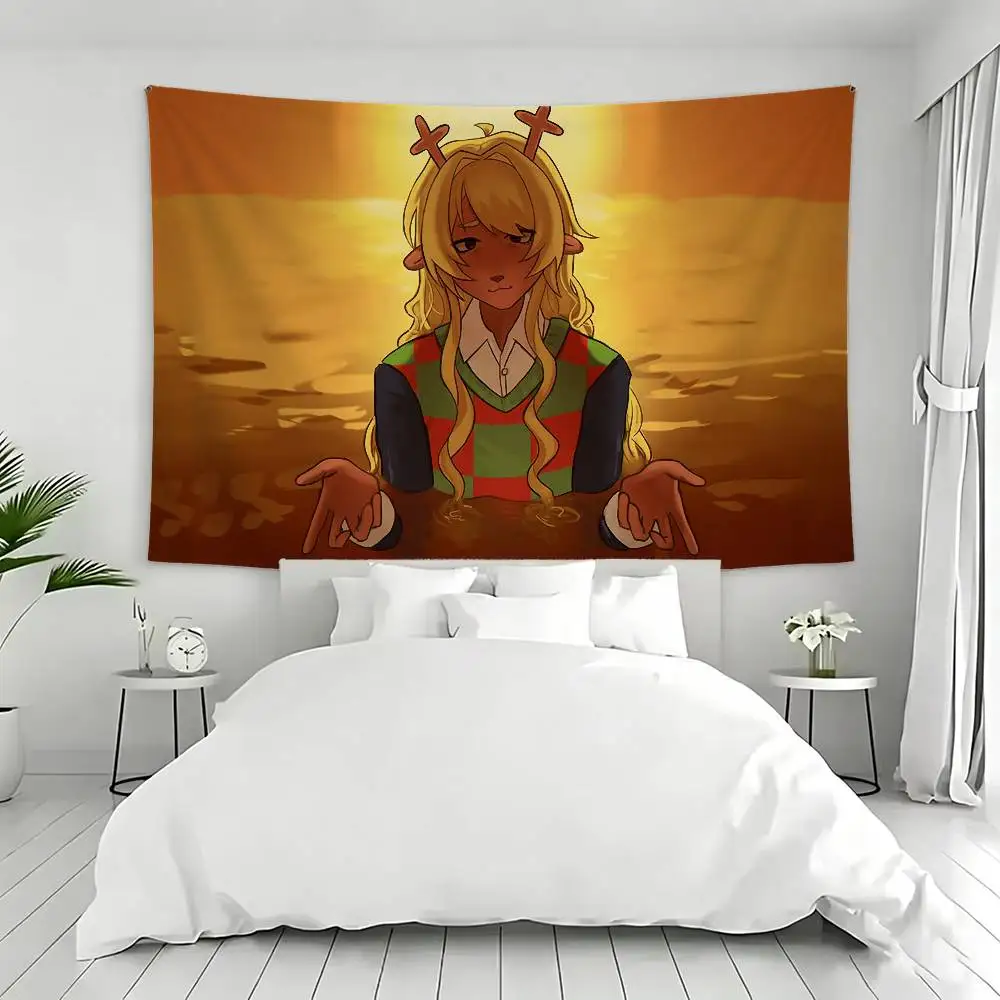 Noelle Holiday-y Deltarune Susie Flags Wall Hanging Background Art Banner for Bedroom Home Outdoor Decor