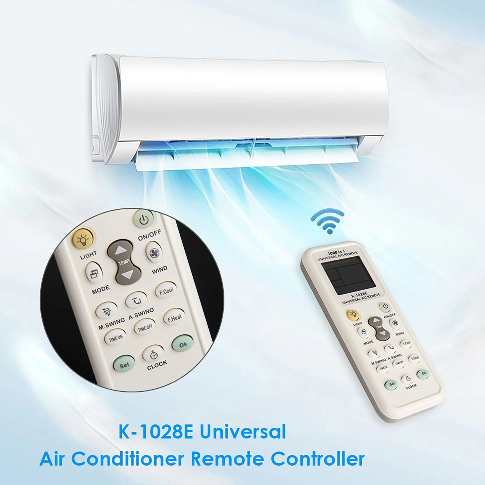 Universal K-1028E Air Conditioner Remote Control Wide Application  A/C Remote Control Batteries Not Include