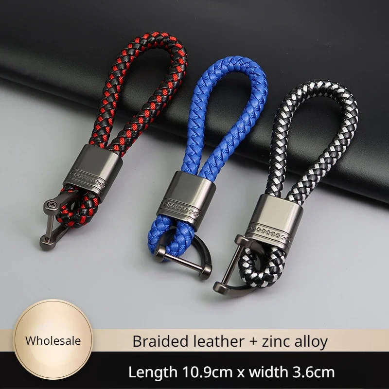 New Hand-woven Leather Car Key Ring Men Women Rope Key Chain Waist Key Chain Charm Hey Holder Gift Jewelry