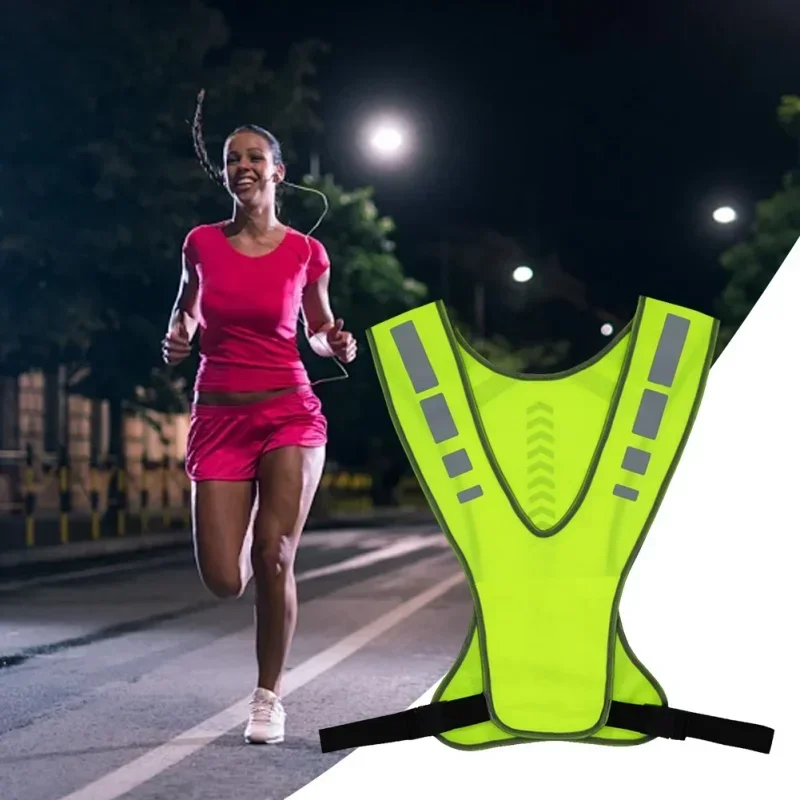 High Visibility Reflective Motorcycle Cycling Vest Night Running Safety Coat for Men Women Safety