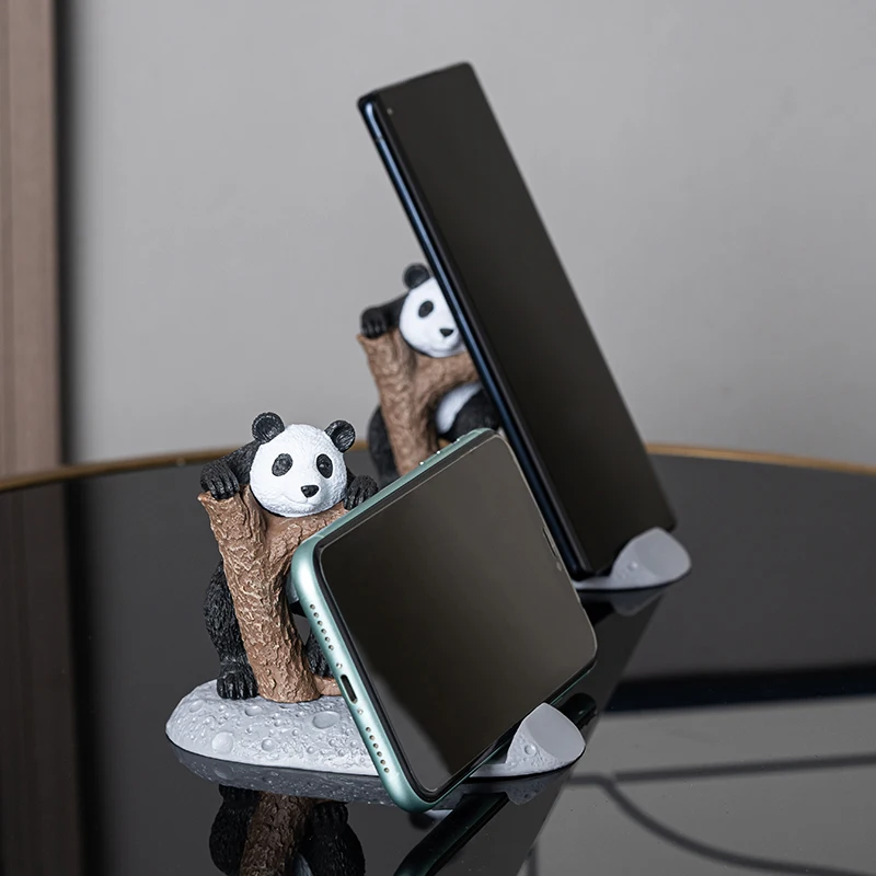 1PC Panda Mobile Phone Holder Cute Small Ornament Tablet Holder Creative Panda Ornament Home Desktop Decoration