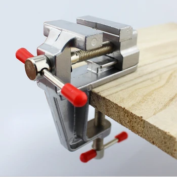 Mini tezgah mengenesi muliti-funcational 3.5 & quot alüminyum minyatür küçük kuyumcular, masa düz pense aracı yardımcısı üzerinde hobi kelepçe