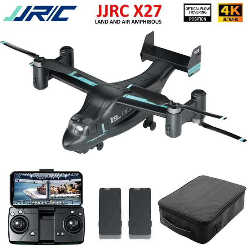 

JJRC X27 Amphibious Land Air Plane RC Dron Brushless Motor HD Camera GPS Optical Flow Altitude Hold FPV Helicopter