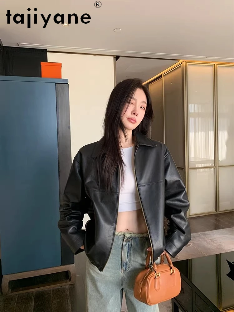 TAJIYANE Real Sheepskin Leather Jacket Woman Short Stylish Coat Premium Genuine Leather Jackets Spring Women Clothes 2026 신상아우터
