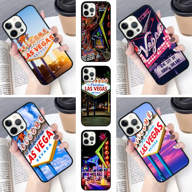 Las Vegas Sign LIGHTS Nevada Phone Case For iPhone SE2020 15 16 14 13 Pro Max Coque 12 11 Pro Max 8 PLUS 7 mini fundas cover