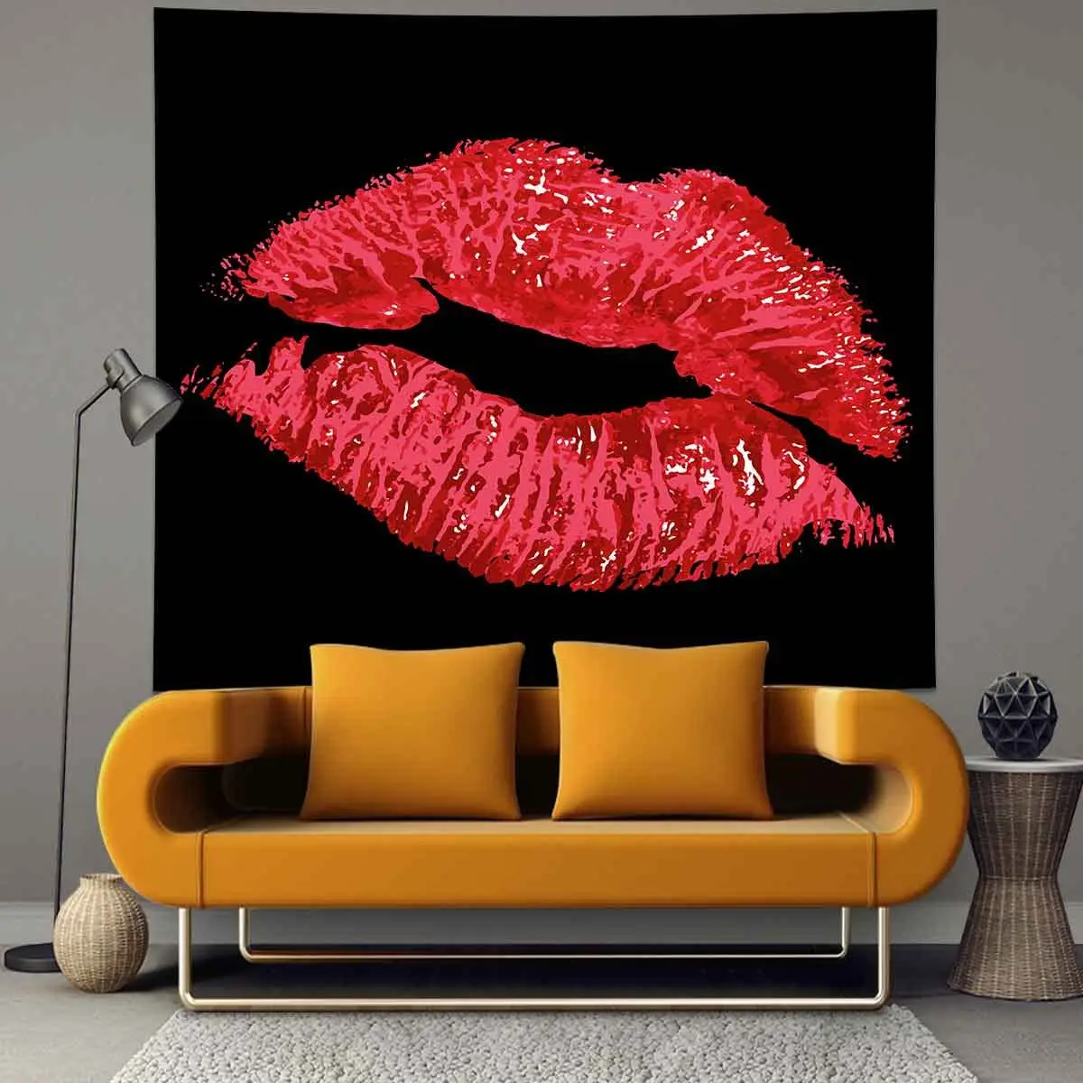 Red Lips Tapestry Abstract Lady Lip Pattern Tapestry Fashion Sexy Tapestries Decorative Bedroom Living Room Dorm Wall Hanging