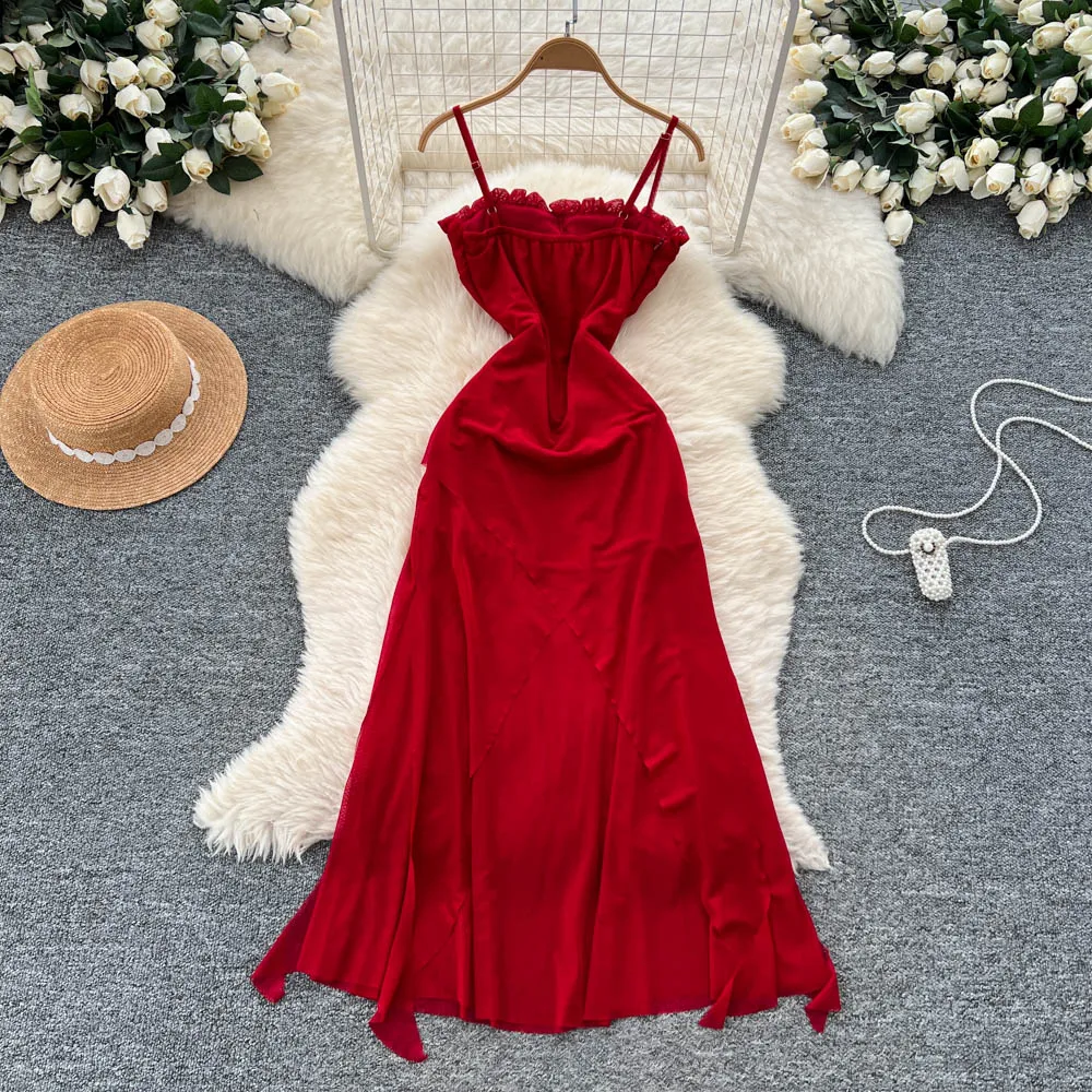 Chic vintage albero commestibile fungo strass elegante fata moda coreana Boho abbigliamento donna vestito