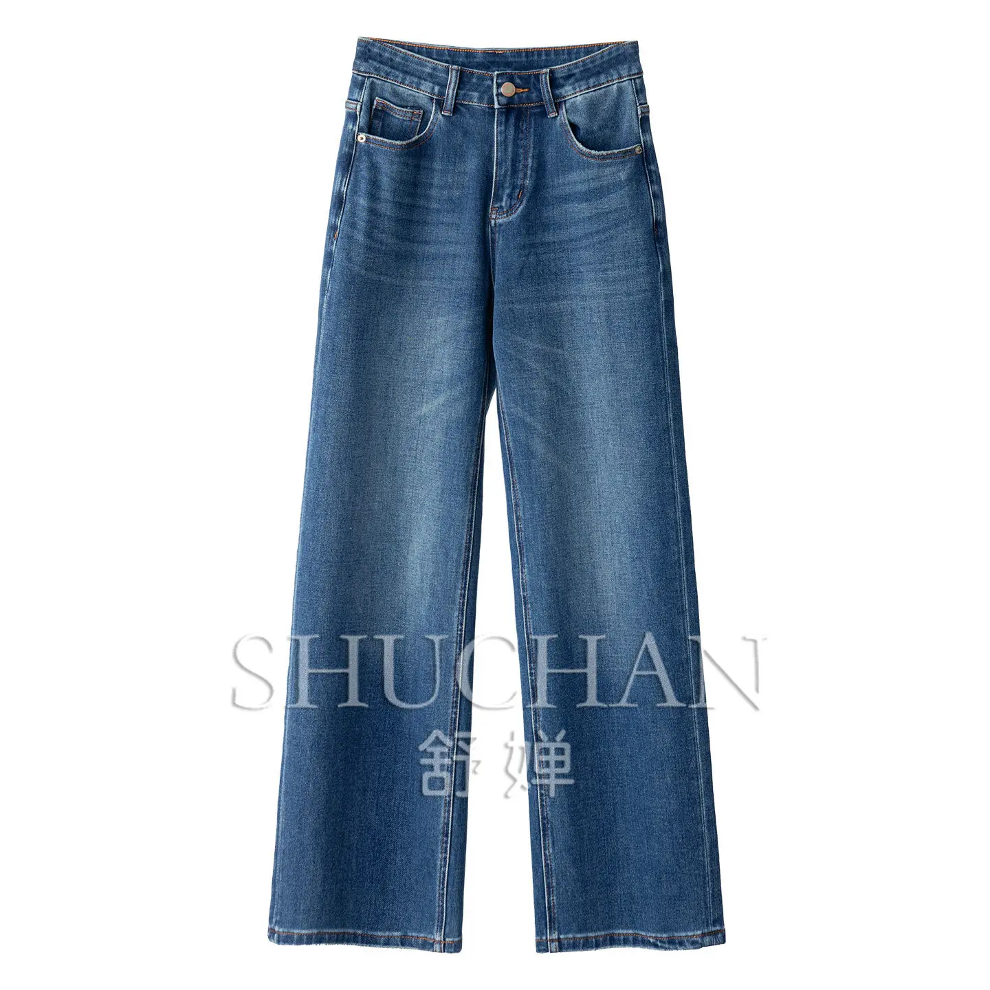 High Waist Four-sided Elastic Cotton Straight Jeans Women's F596  Pantalon Pour Femme Boyfriend Jeans for Women