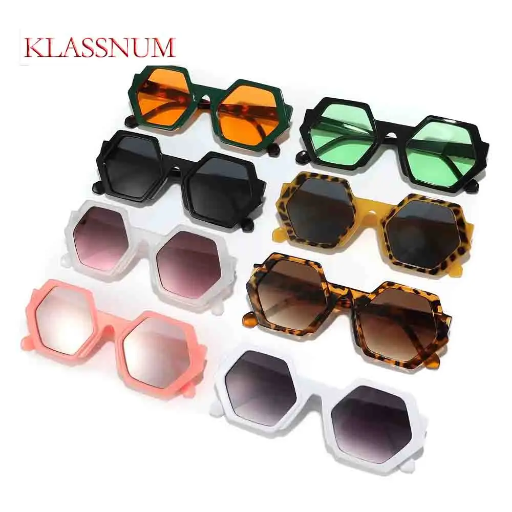 KLASSNUM Fashion hexagon Frame Design Sunglasses for Women Men Full Frame Luxury Brand Female Ladies Eyewear UV400 Glasses
