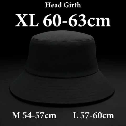 Men Bucket Hat Fishing Big Head Bucket Hat 60-63cm Large Size Men Chin Strap UPF50+ Cotton Summer Sun Hat Windproof Fishing Outdoor Cap Women Frenchbob