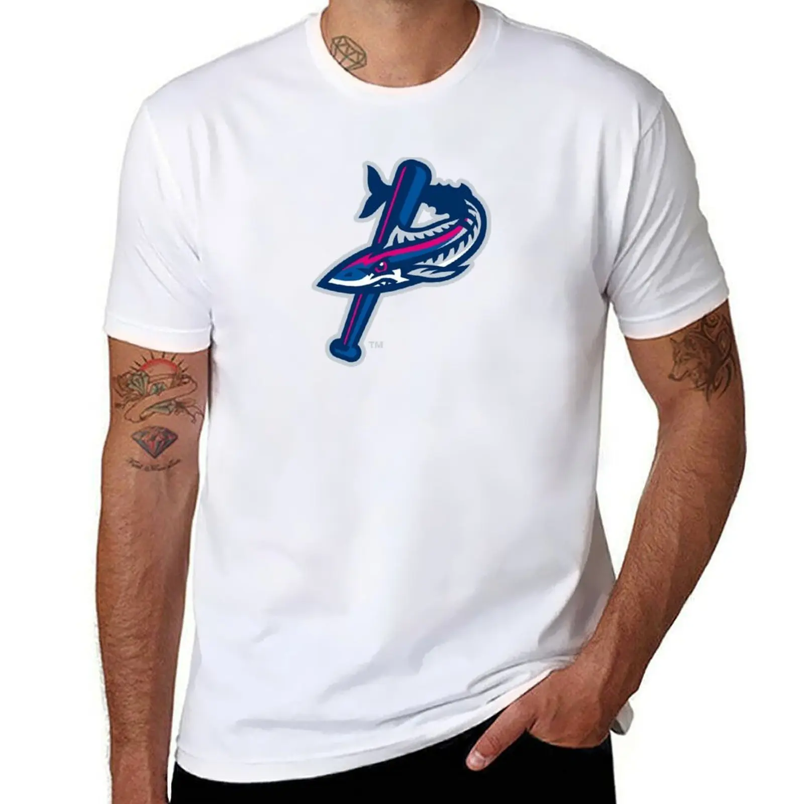 

Pensacola Blue Wahoos T-Shirt t shirts for man pack cotton printed t shirts for man T-Shirt