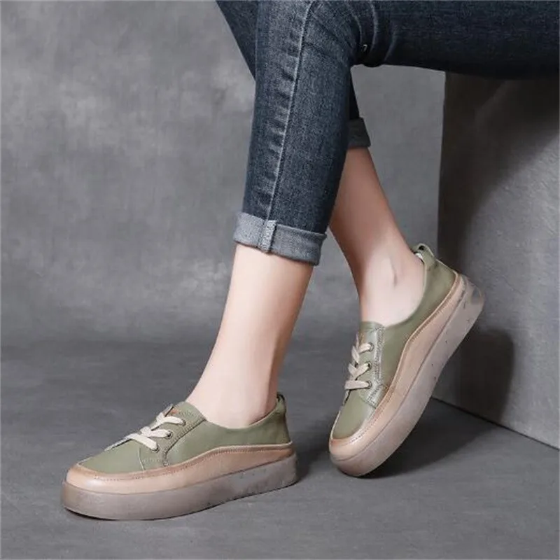 ZXRYXGS-Chaussures Plates en Cuir group pour Femme, Baskets Confortables, Semelle Souple, Polyvalentes, Décontractées, Premium, Printemps, 2024, 100%