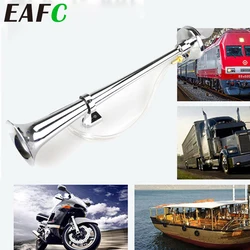 EAFC 17inch Single Trumpet Car Air Horn 12V/24V Compressor 150DB Super Loud Air Hose Car Horn Speaker for Truck Boat Motorcycle
