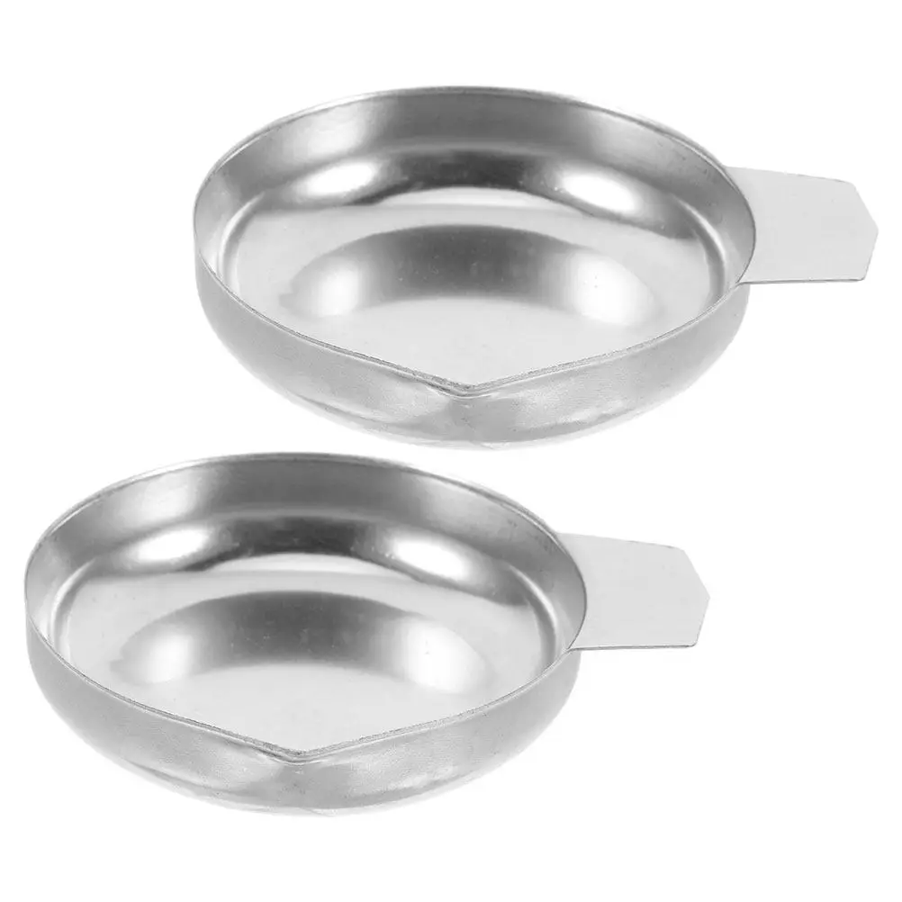 2Pcs Stainless Steel Weighing Trays Multipurpose Scale Pans for Gemstone Jewelry Rhinestones Cosmetics Powder Flour Digital