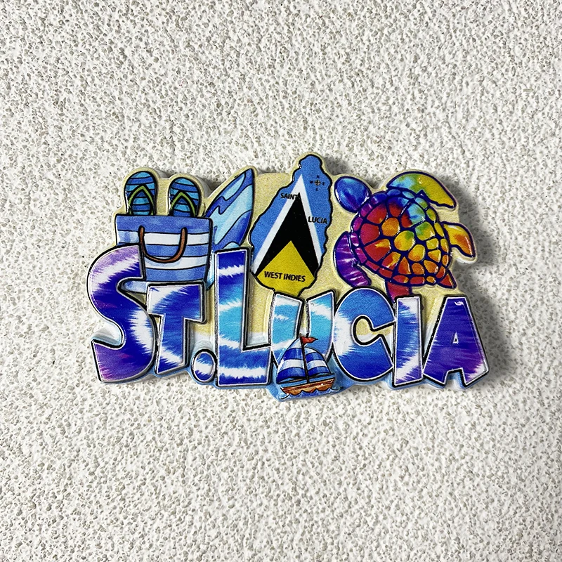 Saint Lucia tourist souvenirs Sea style creative decorations ins High appearance level Creative magnetic fridge magnets