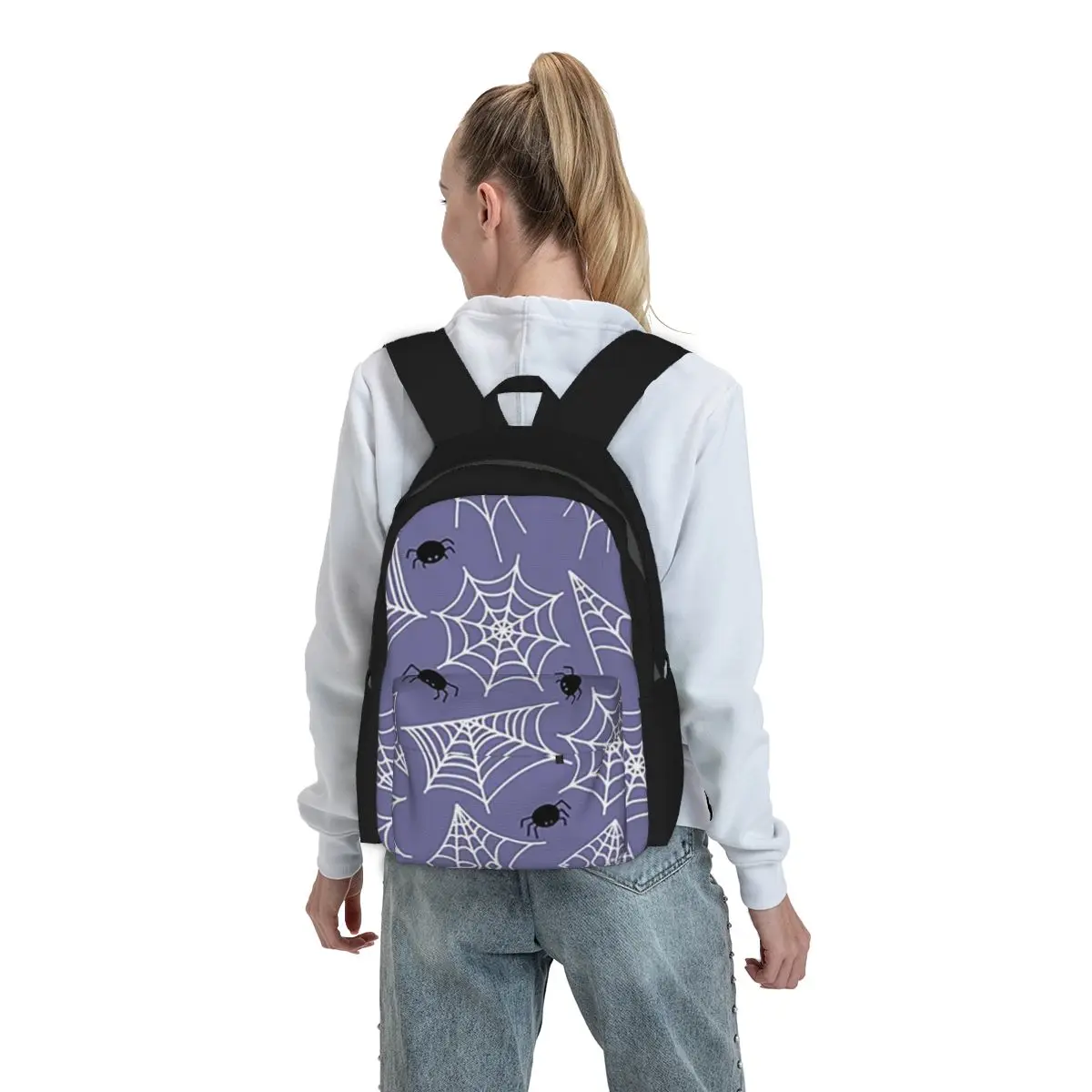 

Halloween Black Cat Spider Gothic Witch Backpack Student BookBag Children School Bag Computer Shoulder Bags for Men Women