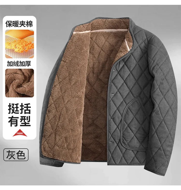 Men Stand Collar Fleece Lined Winter Parkas Men New Arrival Cold Resistant Warm Parkas Men Practical Casual Cotton Warm Jackets