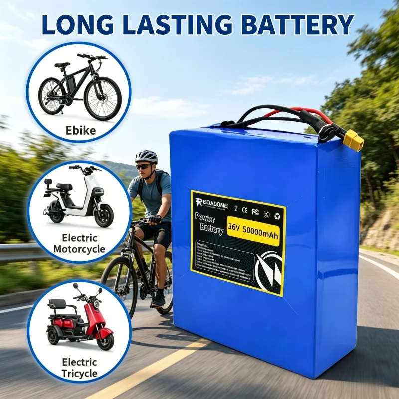 Long Range 36V 50Ah 10S8P Lithium Battery 1000W Built-in BMS for Portable Speakers CCTV Monitoring Devices Heavy Duty Power