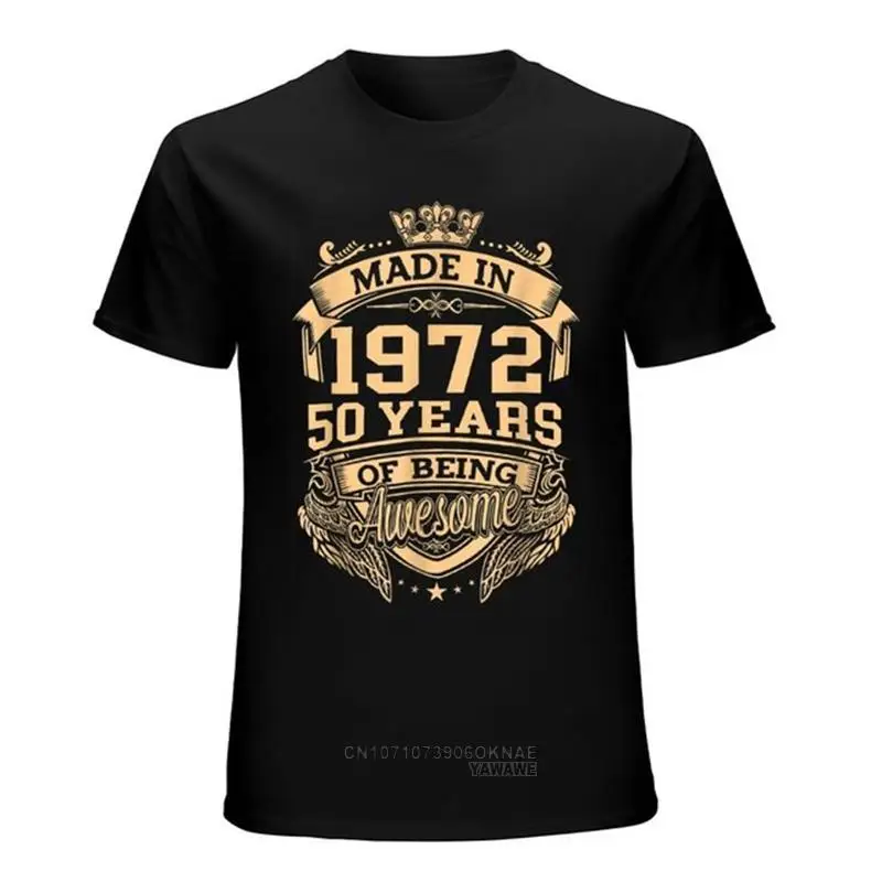 

Made In 1972 50 Years Of Being Awesome 50th Birthday Men's Novelty T-Shirt Tee Streetwear Women Casual Harajuku Tops graphic