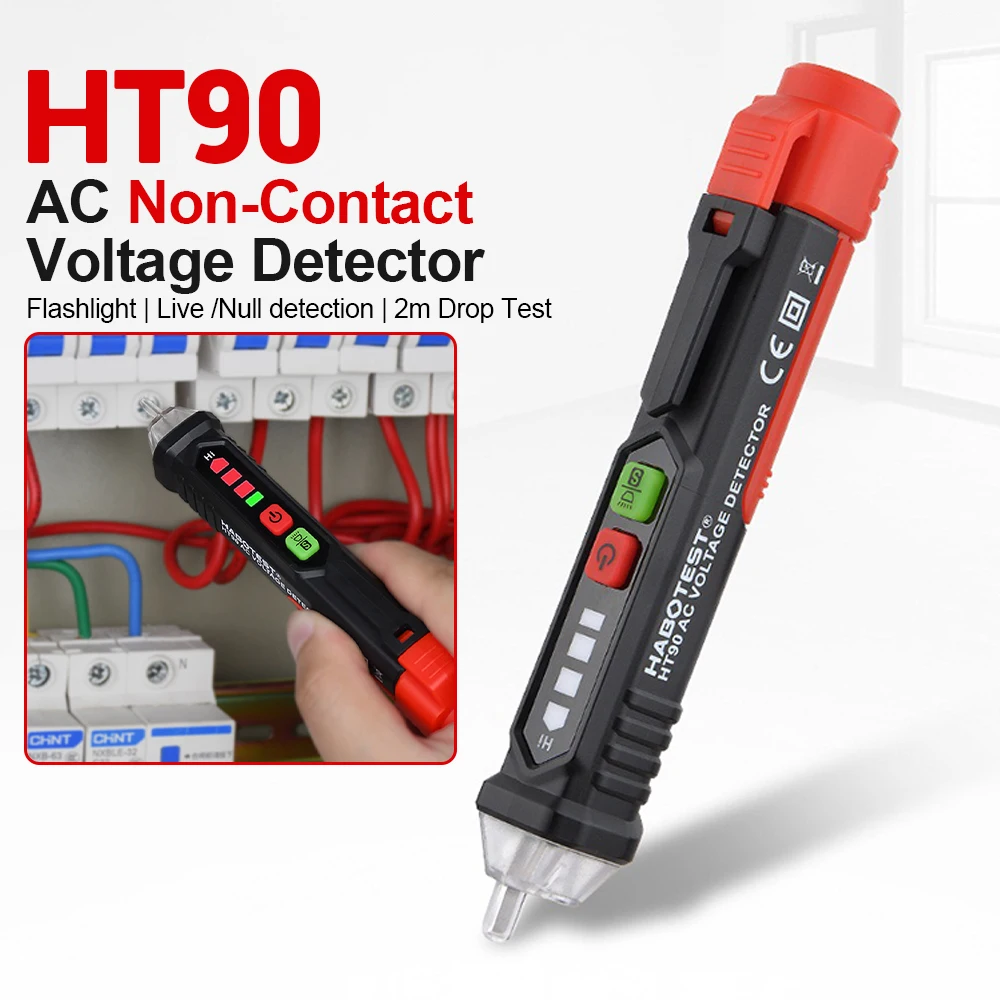 Non-Contact AC Voltage Detector Tester Pen Voltage Indicator Wall Plug Electrician Tools 12-1000V Smart Pen Meter Tester