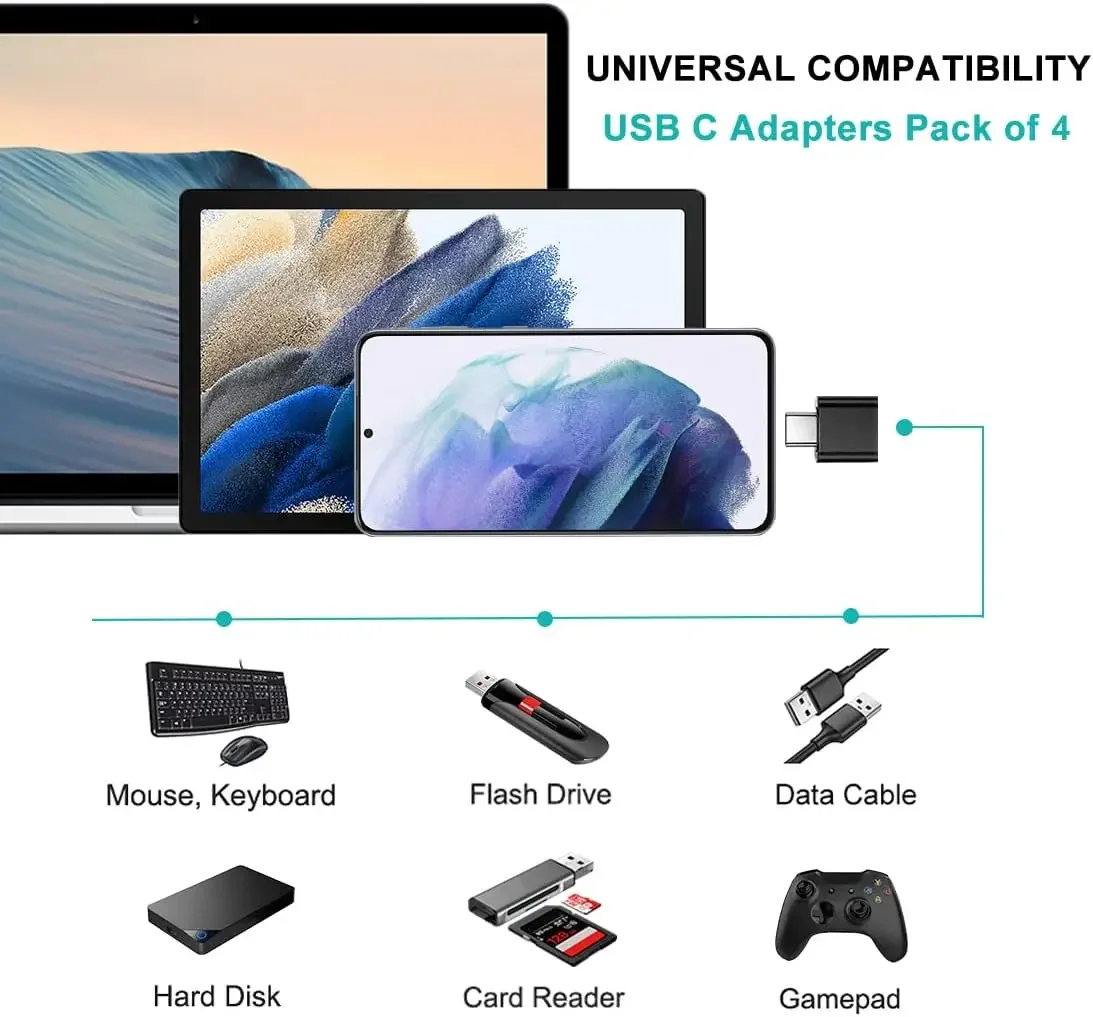 2/3PCS Type C OTG Adapter USB 2.0 Female Mini OTG Data Connector Converter Cable Adapter For Tablet PC Android Mobile Phone Plug