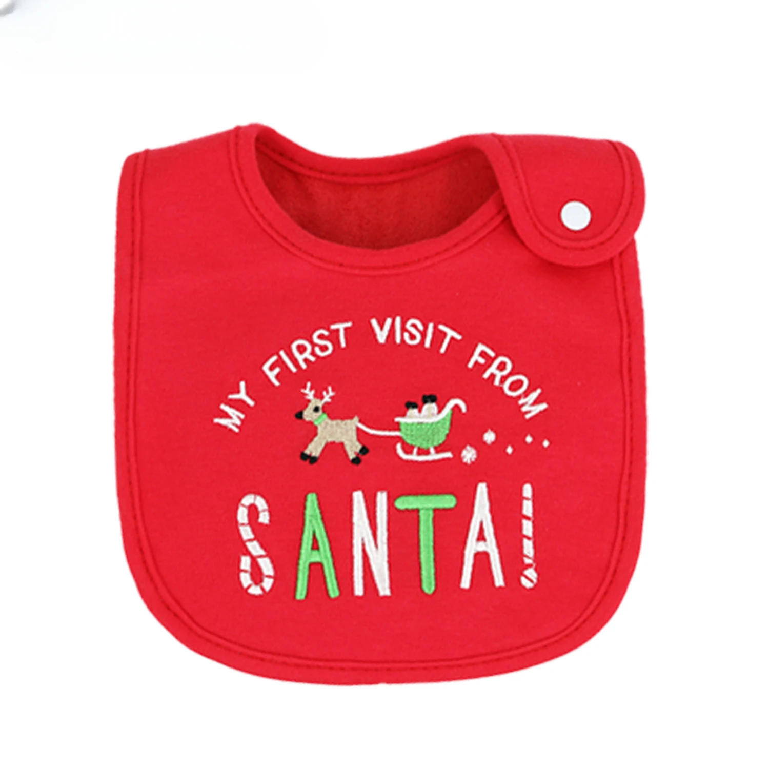 Christmas Style Baby Bibs Round Neck Waterproof Burp Cloths Santa Elk Christmas Tree Pattern Infant Saliva Towel Xmas Kids Gift