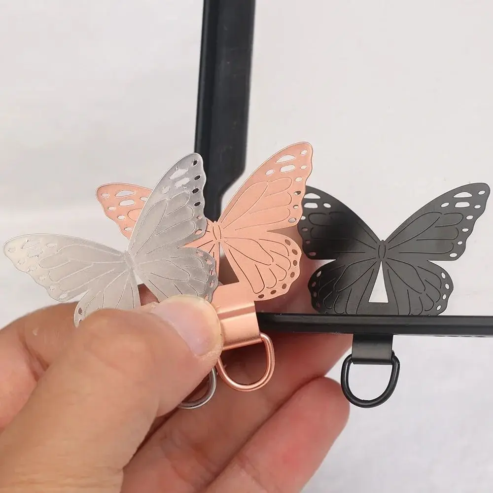 

Ultra-thin Phone Lanyard Clip Patch Fan Shaped Stainless Steel Mobile Phone Lanyard Patch Butterfly Shaped Anti-fall