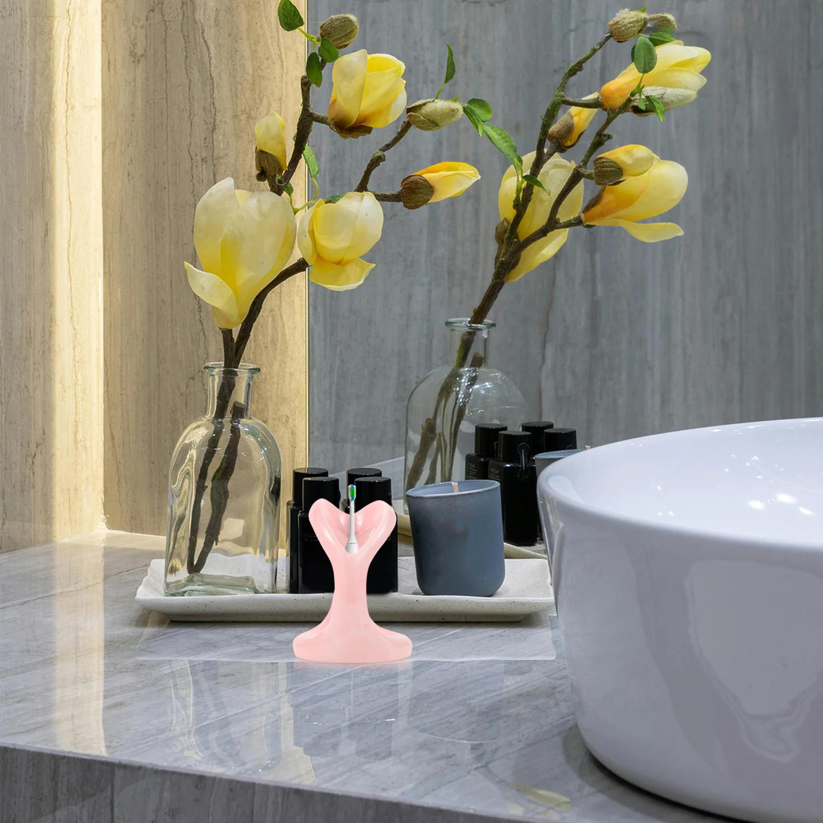 

Ceramic Electric Toothbrush Holder Toothbrush Stand Compact Bathroom Storage Organizer Tooth Brush Holder