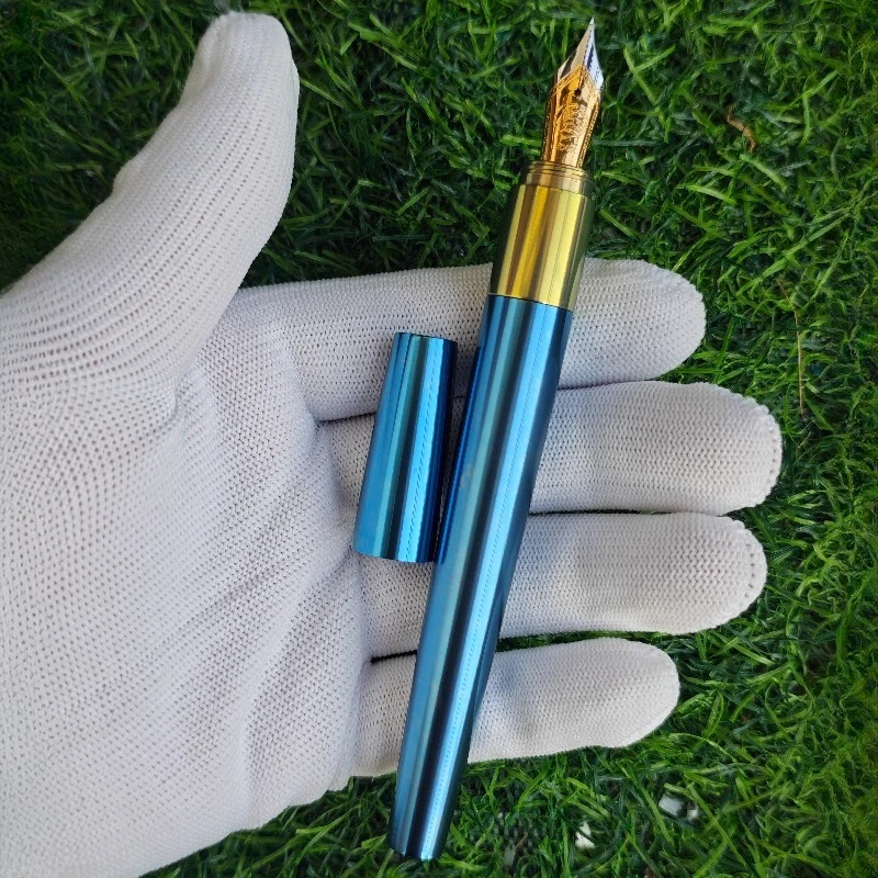 

Перьевые ручки BALAOYE из стали, титанового сплава синего металла F 0,5 # 6-контактный наконечник Bock/Jinhao, современный дизайн для профессионалов, канцелярская ручка